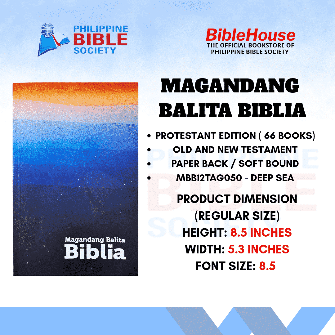 Magandang Balita Biblia | Paperbound Cover | MBB | Old and New Testament | Protestant Edition | Filipino Language- DEEP SEA