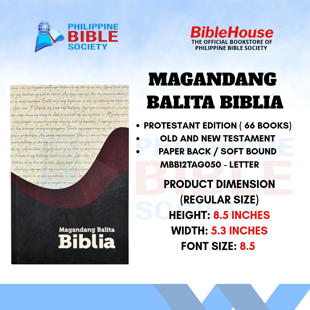 Magandang Balita Biblia | Paperbound Cover | MBB | Old and New Testament | Protestant Edition | Filipino Language- LETTER