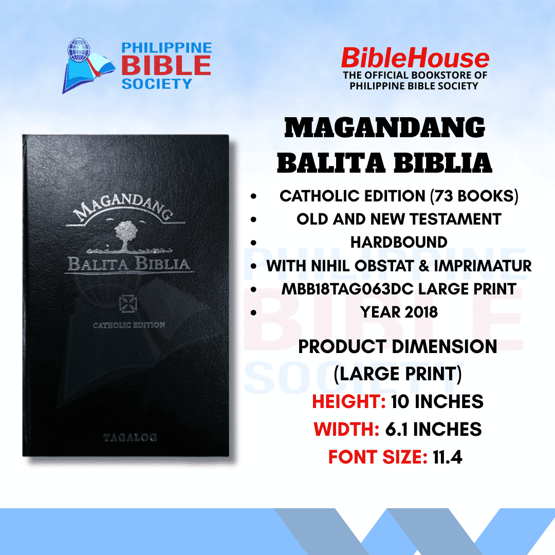 Magandang Balita Biblia: Largeprint |  Old and New Testament | Catholic Edition | Big Size | Filipino Language