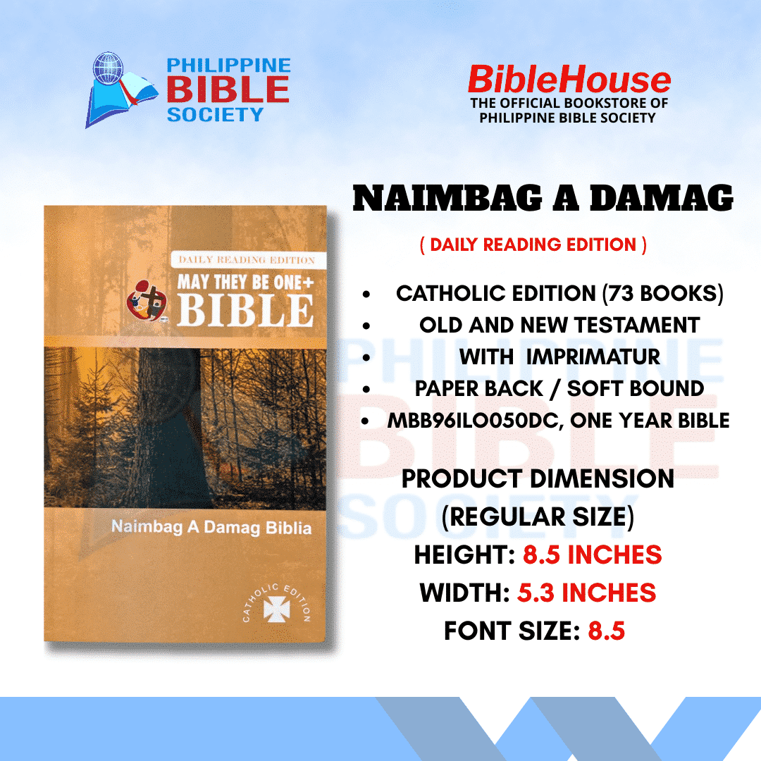 Naimbag A Damag Biblia Daily Reading Edition | Ilokano | Softbound Cover | Deuterocanonical | MBB | Old and New Testament | Philippine Bible Society | Catholic Bible | Ilokano Bible