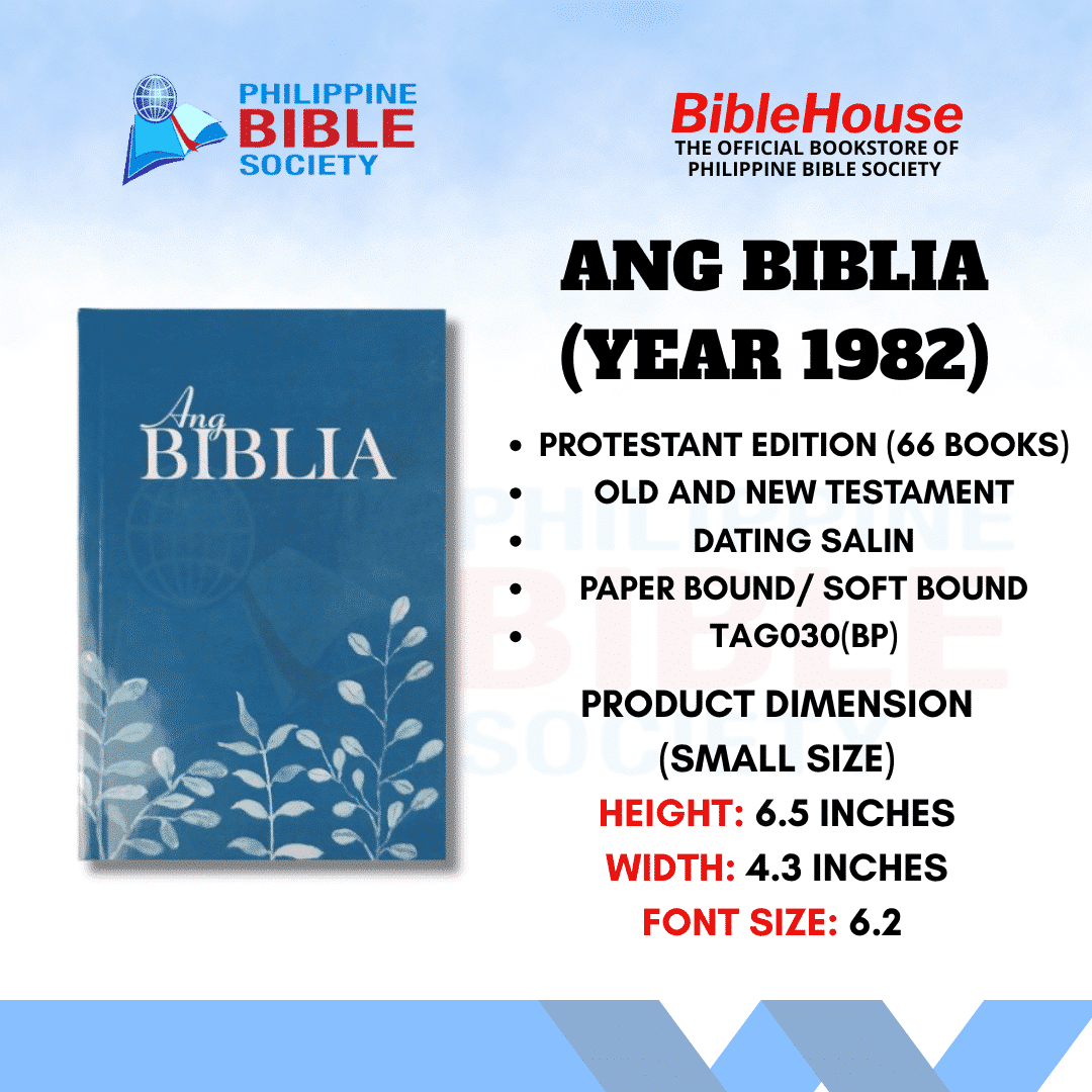Ang Biblia: Tagalog | Old and New Testament | Paperbound | Philippine Bible Society | KJV | Protestant Edition I Filipino Language